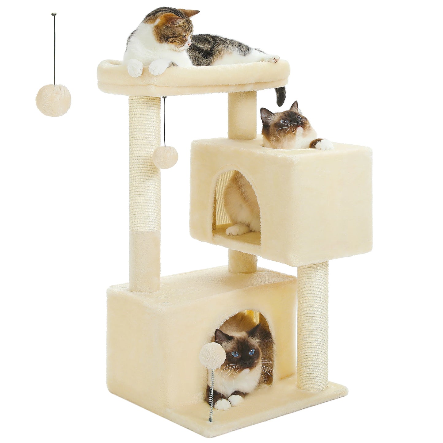 Large Cat Tree for Indoor Cats Multi-Level Cat Tower with Spacious Condos
