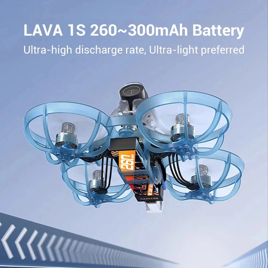 BETAFPV Air65 racing drone featuring LAVA 1S 260-300mAh battery for high performance and lightweight design