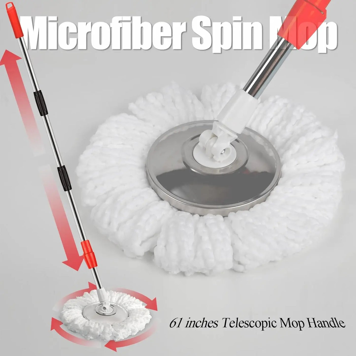 Shophouse Northwest microfiber spin mop and 61 inch telescopic handle product image part of spin mop bucket set with wheels
