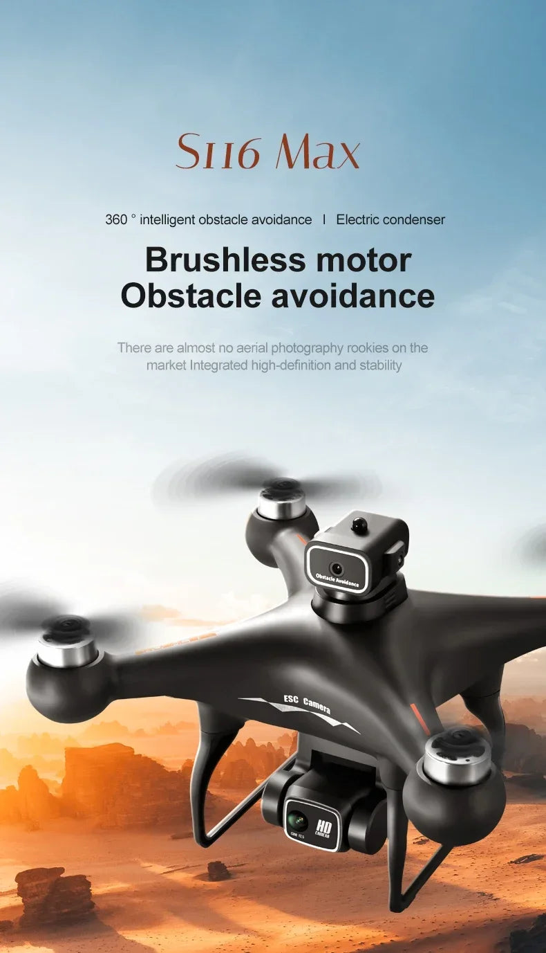 Shophouse Northwest S116 MAX professional drone in black with brushless motor and obstacle avoidance camera