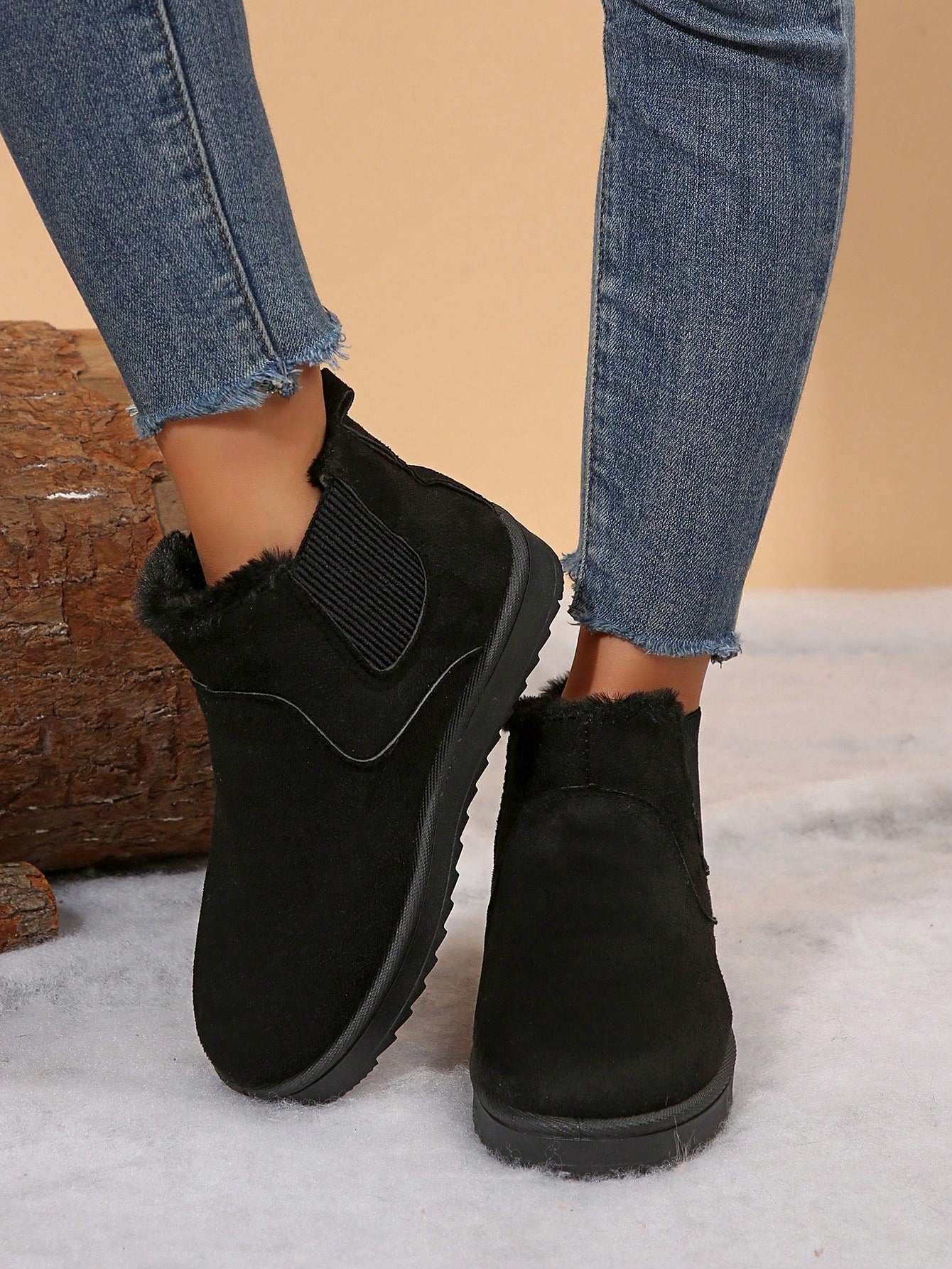 Jumpstudios-BTG Women's Non Slip Indoor Outdoor Winter Boots in Black for Comfort and Style