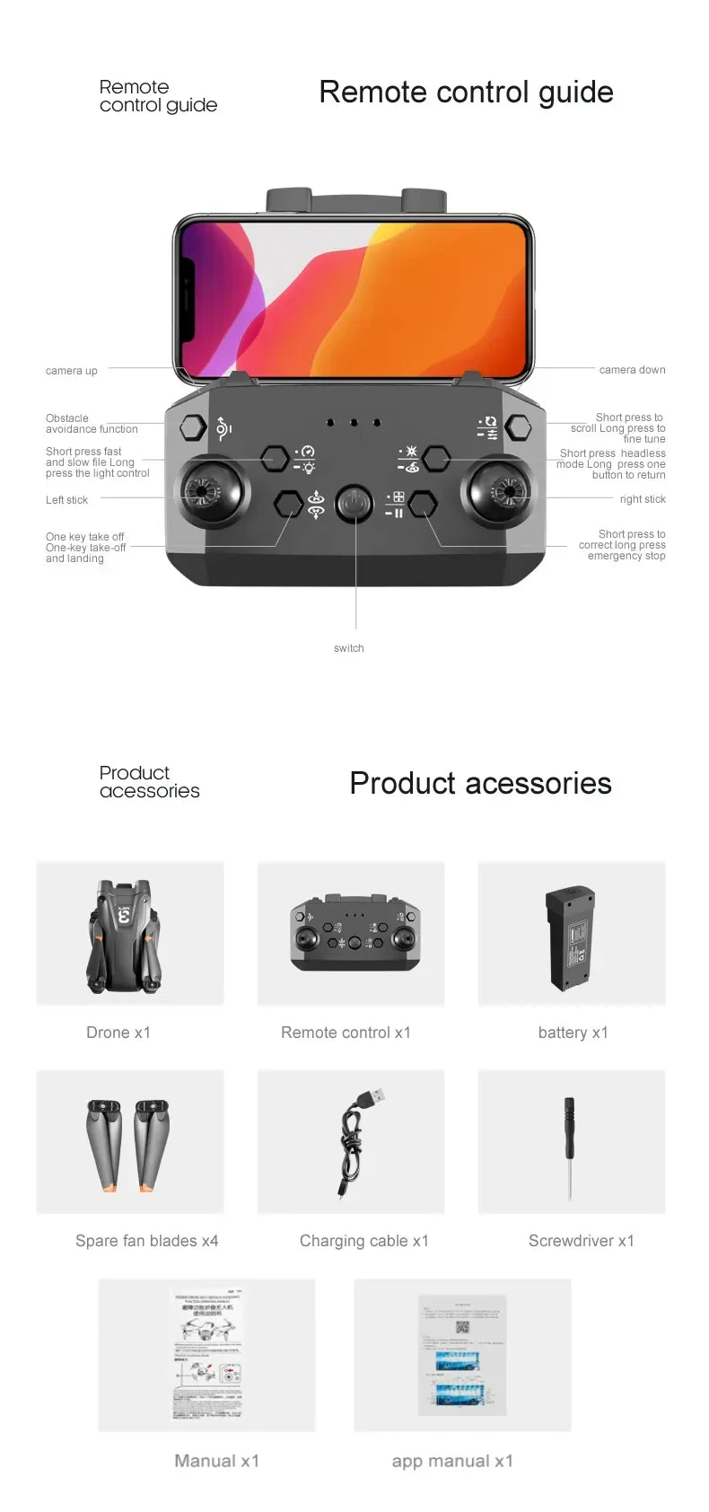 Shophouse Northwest Z908 Pro Max GPS drone 8K Dual Camera remote control guide with phone mount and accessories