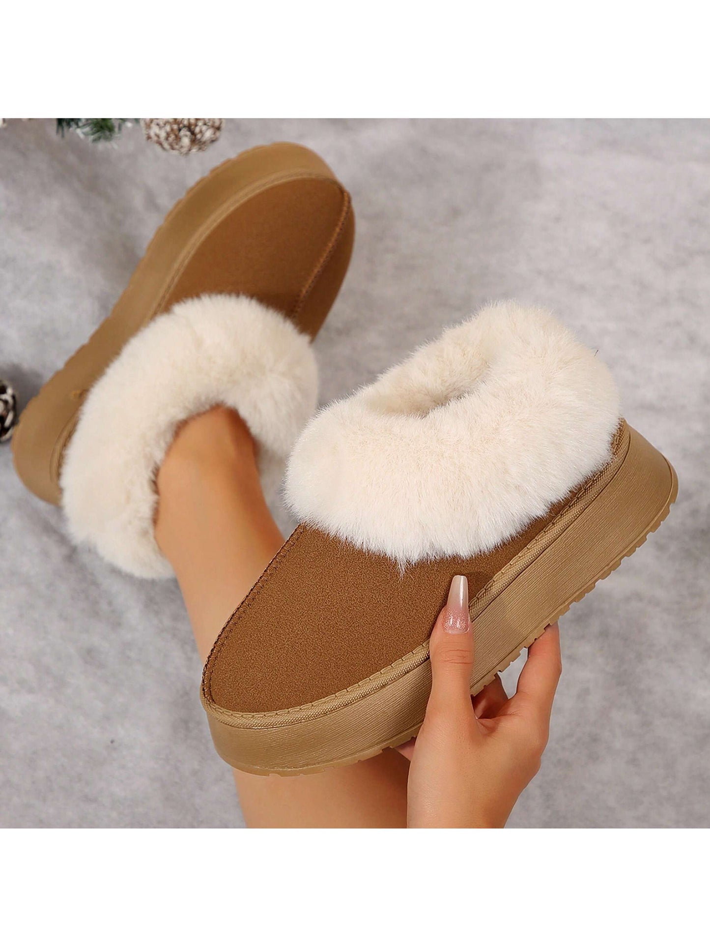 Jumpstudios-BTG womens suede shearling slippers with cozy fur lining and stylish design