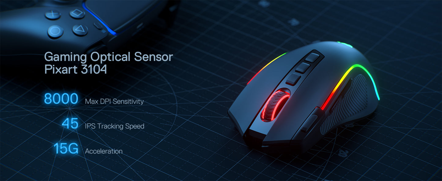 Shophouse Northwest 8000 DPI optical gaming mouse with RGB lighting programmable side buttons ergonomic design