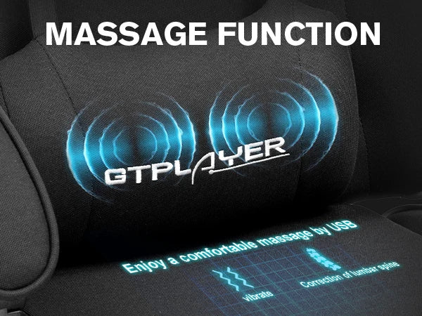 GTPLAYER Gaming Chair with Footrest, Lumbar Support, Headrest for Office or Gaming