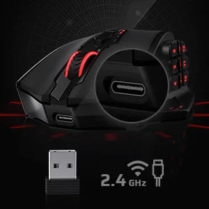 Shophouse Northwest Redragon 16000 DPI RGB optical mouse black ergonomic wireless 2 4 GHz USB receiver