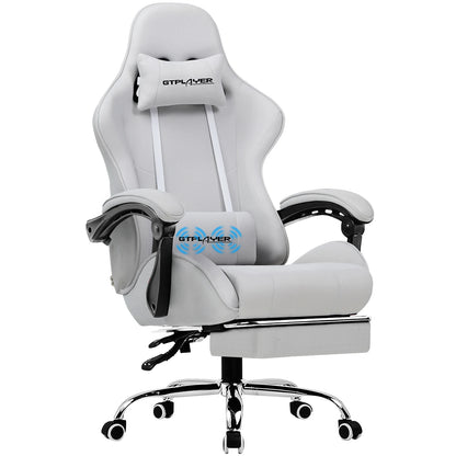 GTPLAYER Gaming Chair with Footrest, Lumbar Support, Headrest for Office or Gaming