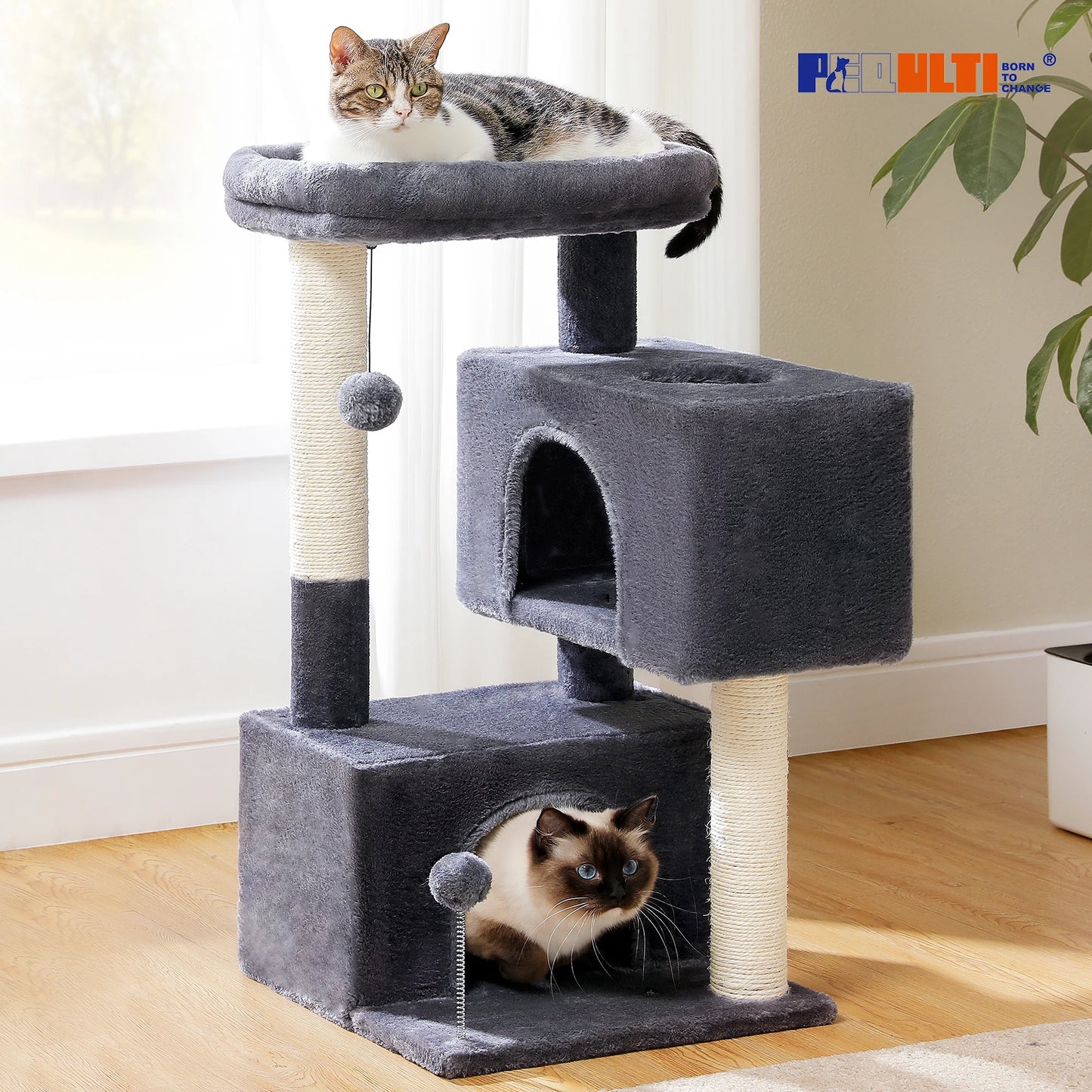 Large Cat Tree for Indoor Cats Multi-Level Cat Tower with Spacious Condos