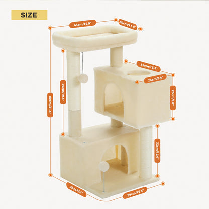 Large Cat Tree for Indoor Cats Multi-Level Cat Tower with Spacious Condos