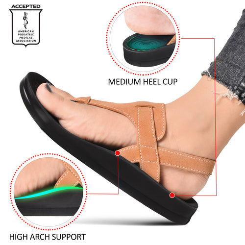 Aerothotic open toe sandals with high arch support and medium heel cup for comfort