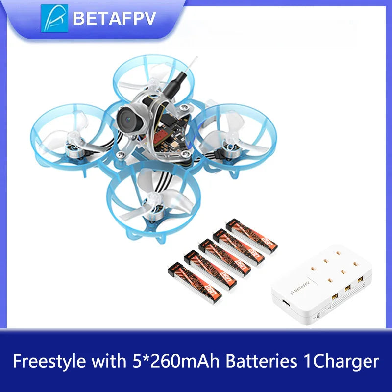 BETAFPV Air65 racing drone with 5 batteries and charger for exciting aerial freestyle flying