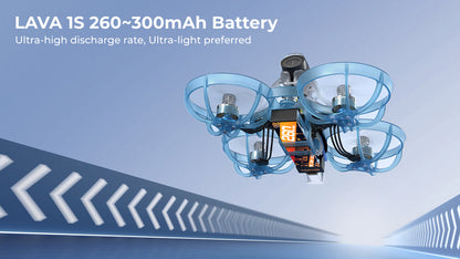 BETAFPV Air65 racing drone with LAVA 1S 260-300mAh battery for high-speed flights