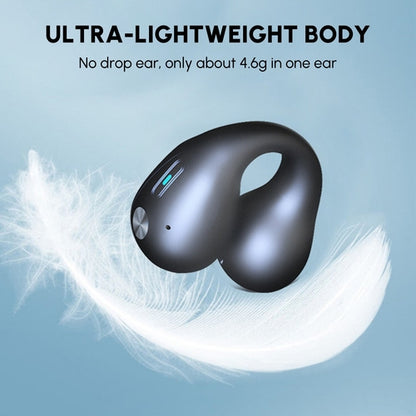 Ultra-lightweight Bluetooth open ear clip earbuds designed for comfort and stability while listening