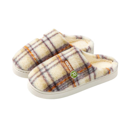 Cozy plush warm plaid cotton slippers for ultimate comfort at home