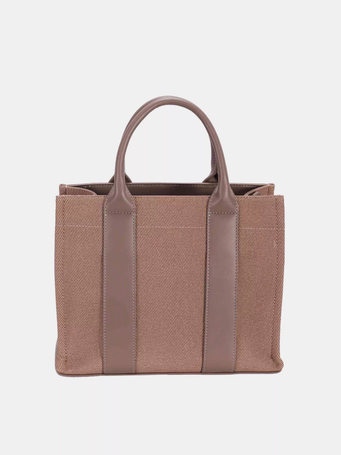 David Jones canvas tote bag in brown with sturdy handles and a stylish design for everyday use