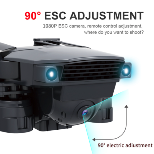 Wide angle dual camera drone with 1080P ESC camera and remote control adjustment for versatile shooting