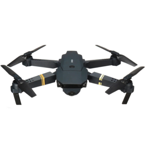 Wide angle dual camera drone with foldable arms and high-definition video capability
