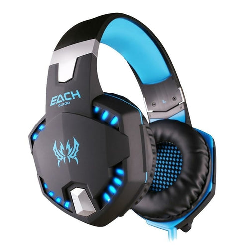 Ninja Dragon Stealth G21Z vibration headset with blue LED lights and comfortable padding for immersive gaming