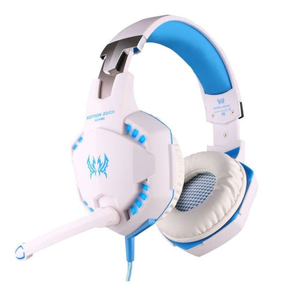 Ninja Dragon Stealth G21Z vibration headset in white and blue with adjustable microphone for immersive gaming