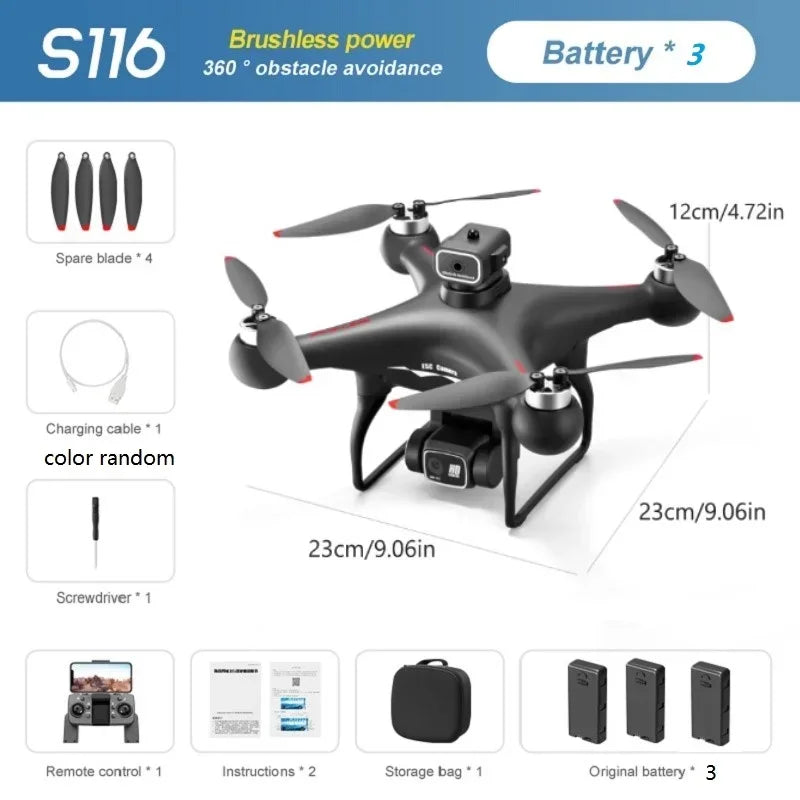 Shophouse Northwest S116 MAX professional drone black quadcopter with camera, spare blades and three batteries
