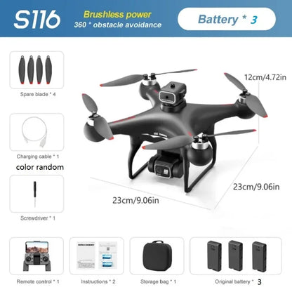 Shophouse Northwest S116 MAX professional drone black quadcopter with camera, spare blades and three batteries