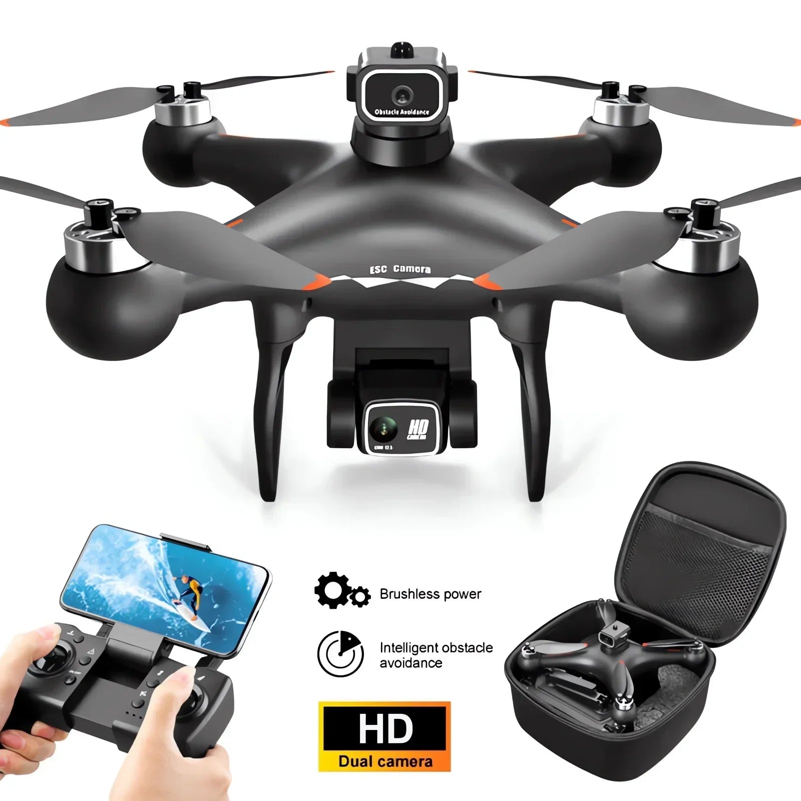 Shophouse Northwest S116 MAX professional drone black quadcopter with HD dual camera remote controller and case
