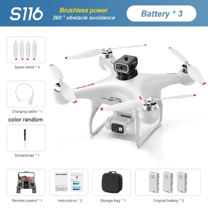 Shophouse Northwest S116 MAX professional drone white quadcopter with camera three batteries spare blades and remote