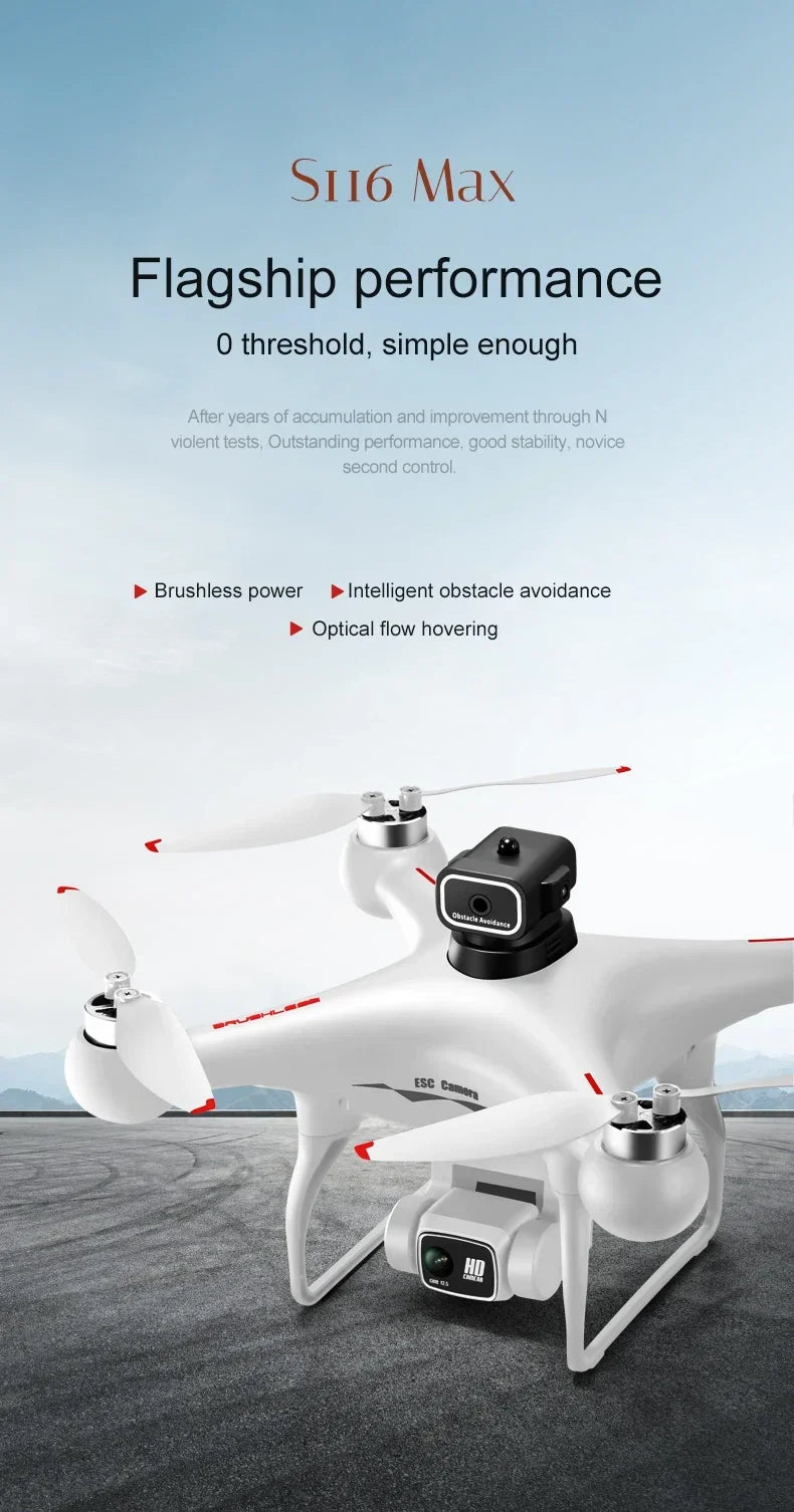 Shophouse Northwest S116 MAX professional drone white quadcopter with camera gimbal and obstacle sensors