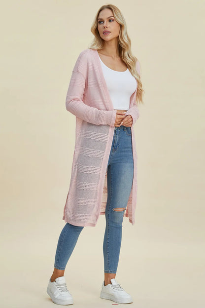Trendsi full size cardigan sweater in soft pink, perfect for layering and casual outings