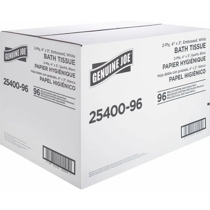 Shophouse Northwest box of Genuine Joe bath tissue bulk bath tissue 2 ply 96 count white embossed rolls