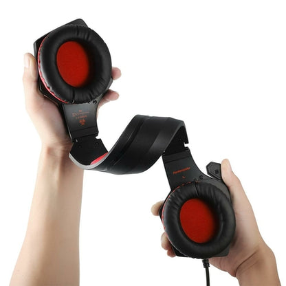 Foldable LED gaming headset with microphone featuring cushioned ear cups for comfort during long gaming sessions