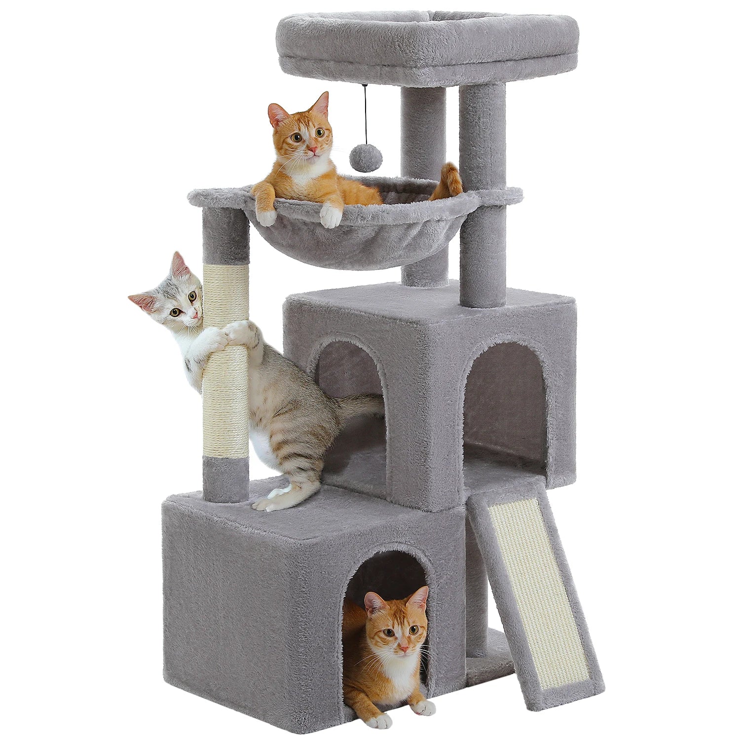 Large cat tree for indoor cats with multiple levels and cozy perches for playing and resting