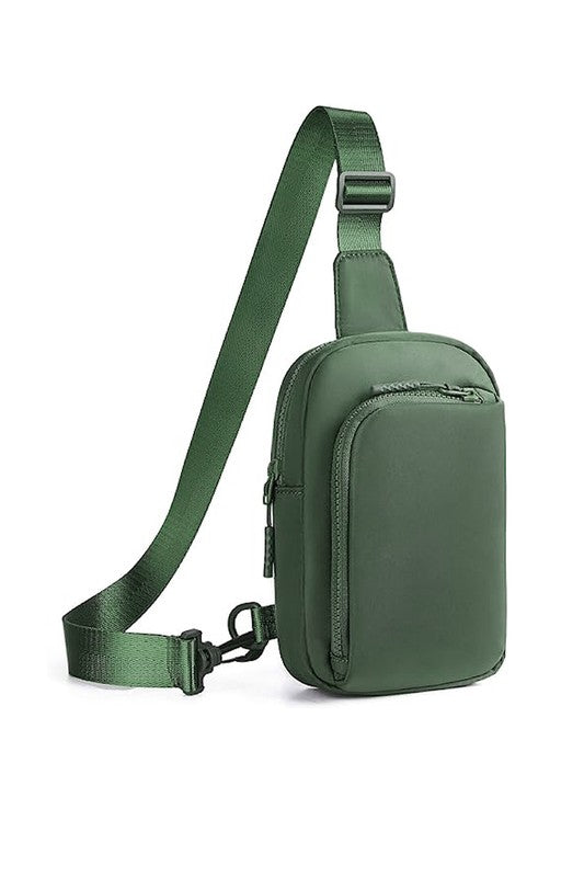 Shophouse Northwest nylon crossbody bag for women olive green lightweight water resistant compact