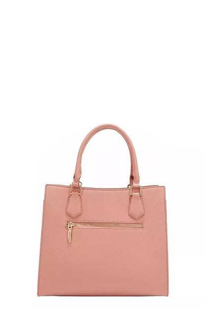 Nicole Lee structured tote bag in soft pink with a zip pocket for stylish organization