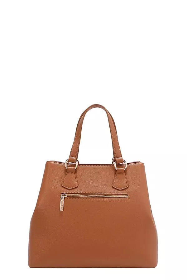 Nicole Lee USA monogram handbag in brown with a stylish design and zippered front pocket
