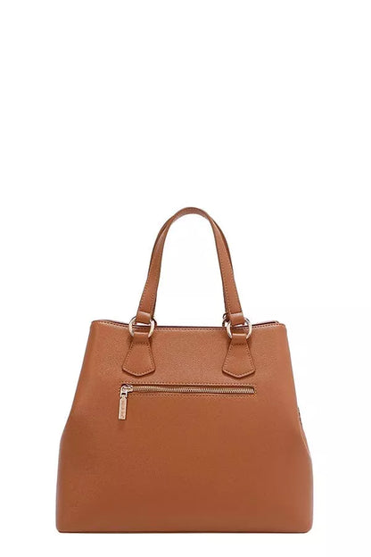 Nicole Lee USA monogram handbag in brown with a stylish design and zippered front pocket