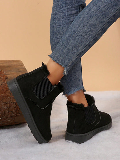 Jumpstudios-BTG women’s slippers, fashionable black non slip indoor outdoor winter boots with cozy lining