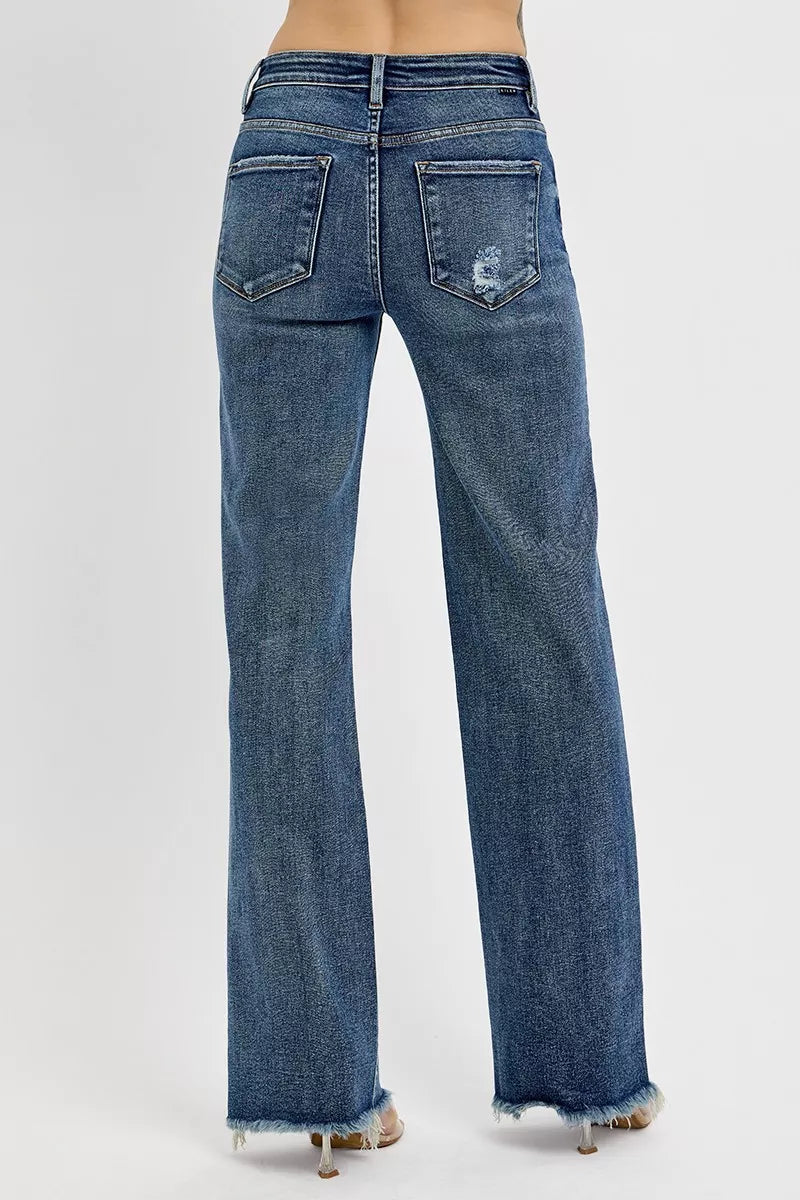 Trendsi plus size tummy control jeans in a relaxed fit with a stylish distressed back design