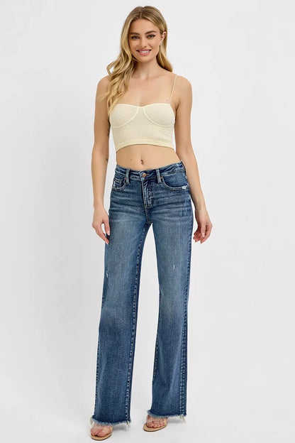 Trendsi plus size tummy control jeans in light wash with a relaxed fit for comfort and style