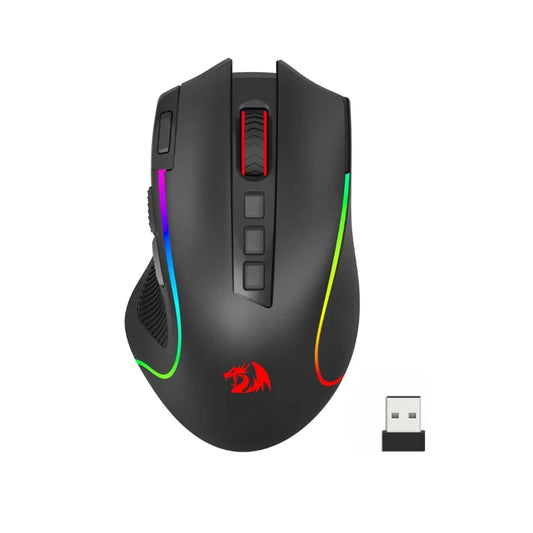 Shophouse Northwest black ergonomic wireless 8000 DPI optical gaming mouse with RGB lighting and USB dongle