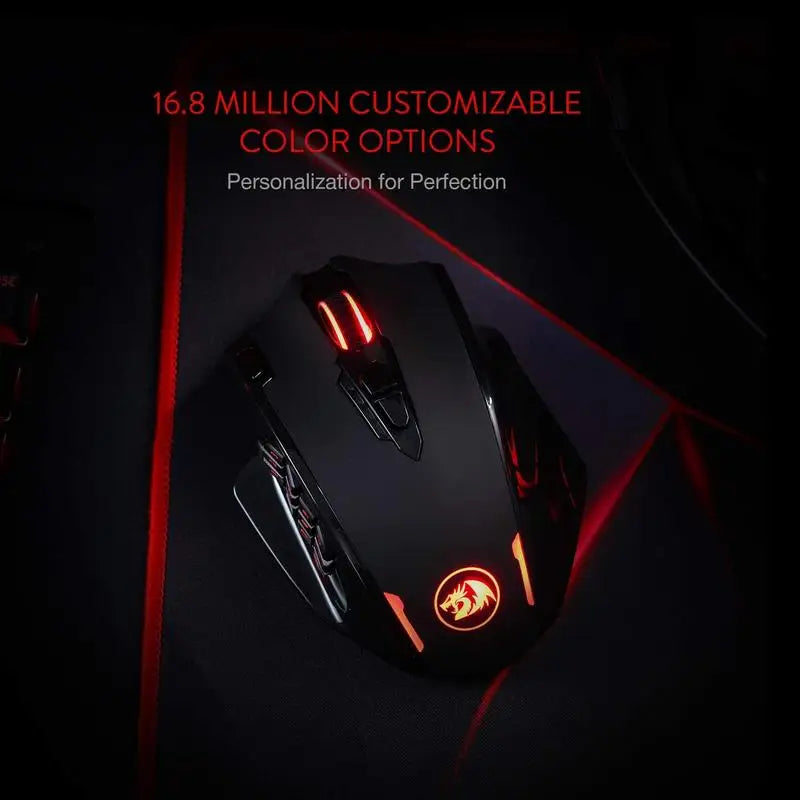 Shophouse Northwest Redragon 16000 DPI RGB optical mouse black gaming mouse with red lighting and programmable buttons