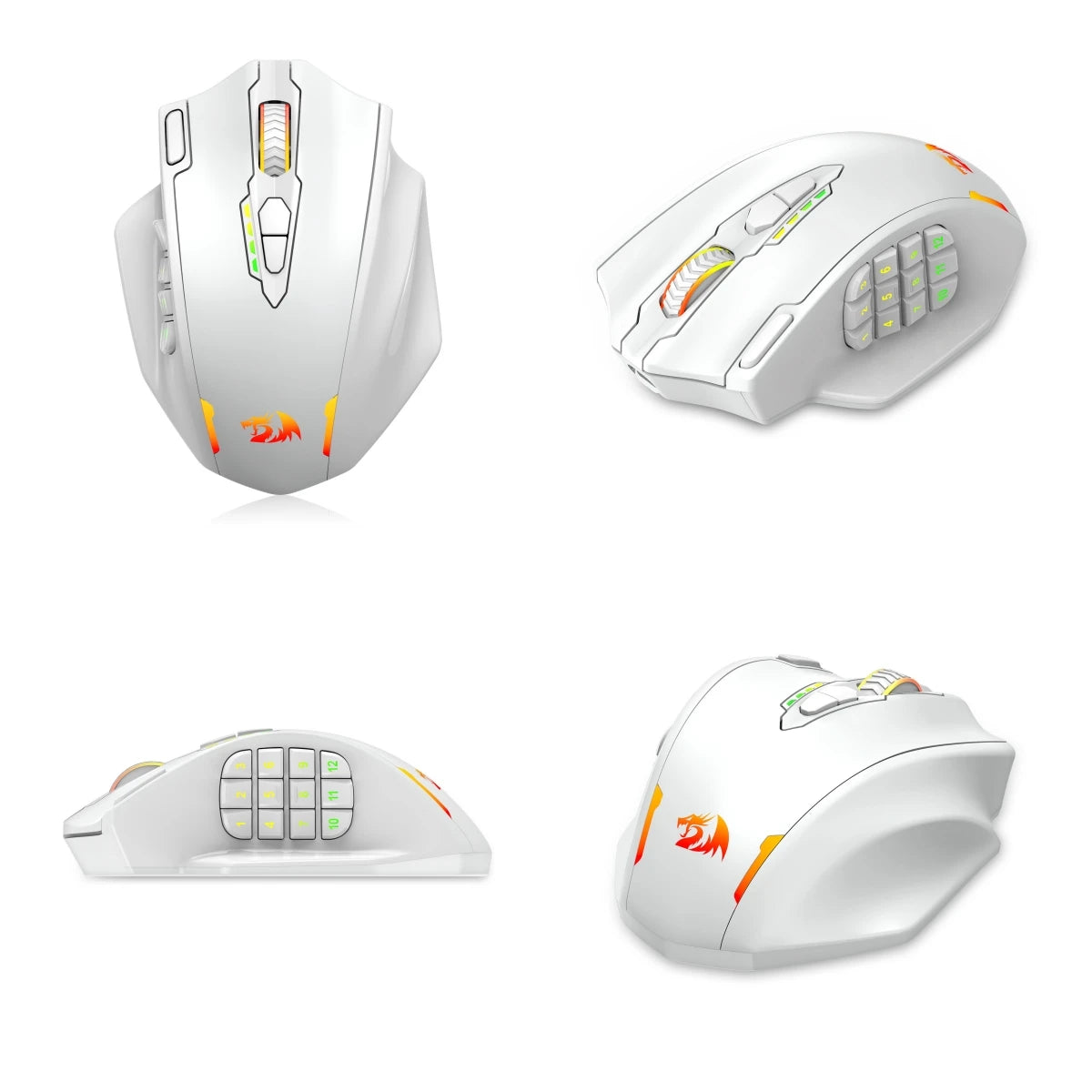 Shophouse Northwest white gaming mouse Redragon 16000 DPI RGB optical mouse with 12 side buttons and RGB lighting