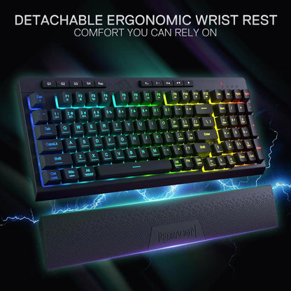 Shophouse Northwest Redragon K515 PRO wireless gaming keyboard with RGB backlighting detachable ergonomic wrist rest