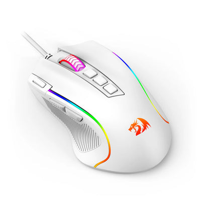 Shophouse Northwest Redragon M612 Predator gaming mouse white wired RGB lighting textured side grip