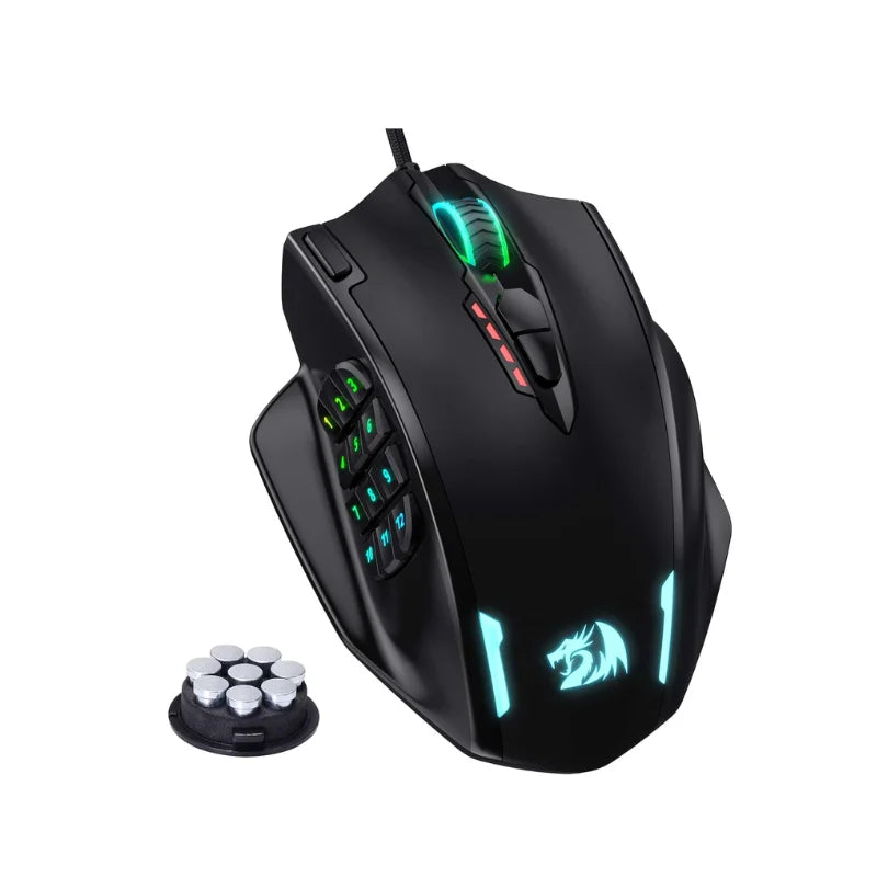 Shophouse Northwest Redragon M908 gaming mouse black wired RGB MMO mouse with 12 side buttons and adjustable weights