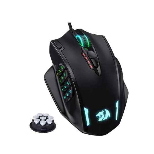 Shophouse Northwest Redragon M908 gaming mouse black wired RGB MMO mouse with 12 side buttons and adjustable weights