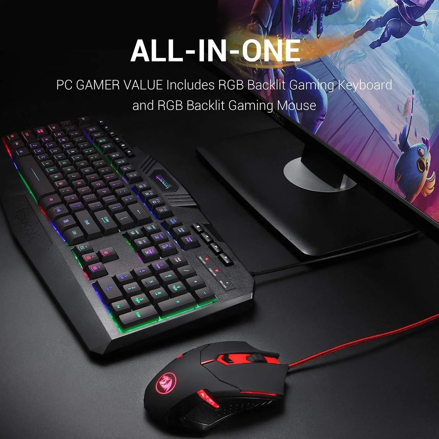 Shophouse Northwest Redragon S101 gaming keyboard mouse combo RGB backlit wired keyboard and gaming mouse