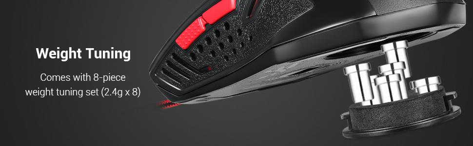 Shophouse Northwest Redragon S101 gaming keyboard mouse combo showing mouse weight tuning feature