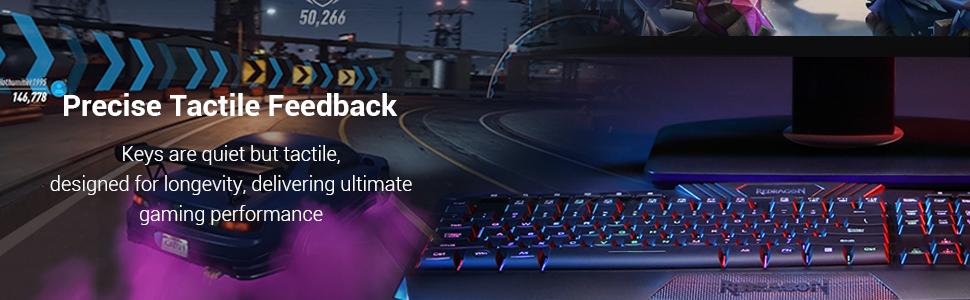 Shophouse Northwest Redragon S101 gaming keyboard mouse combo RGB backlit keyboard and wired gaming mouse on desk