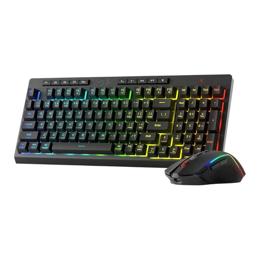 Redragon wireless gaming keyboard and RGB wireless mouse combo by Shophouse Northwest black full size backlit keys